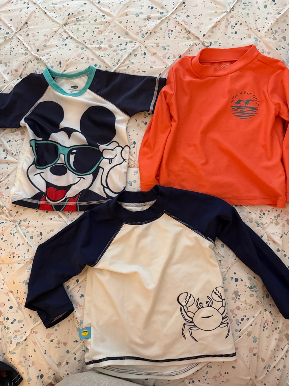 Carter's Kids Swim Rashguards - Navy, White, Coral